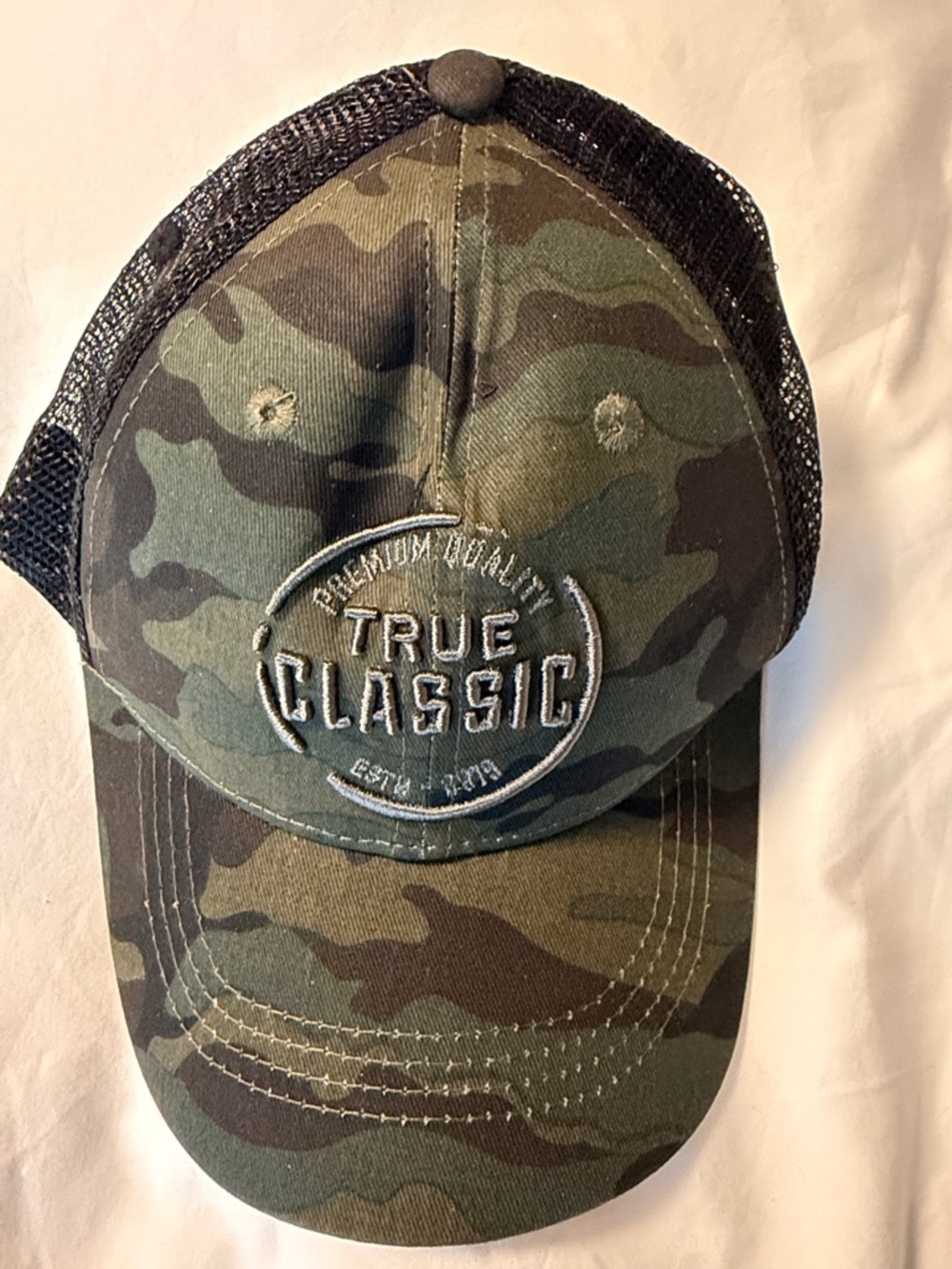 True Classic Men's Camo Mesh Trucker Hat